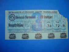 Ticket bvb dortmund vfb - 83/84,