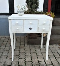Antiker Shabby Beistelltisch - Schreibtisch - Telefontisch - Anrichte - weiß - 