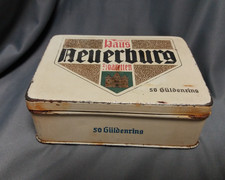 Blechdose Zigaretten Haus Neuerburg Trier 50 Güldenring Cigaretten ca. 1930er