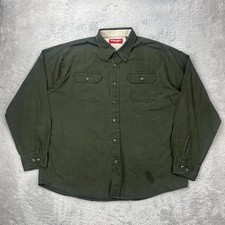 WRANGLER Herren Hemd Gr.XL Grün Jeans Vintage Button up Shirt Regular fit Denim