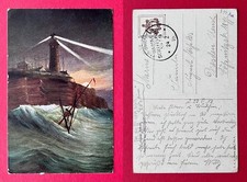Künstler AK 1. WK 1918 Leuchtturm auf Helgoland von Prof. Alfred Jensen ( 165223