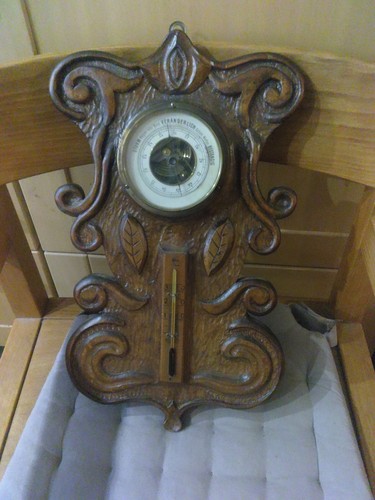 Wetterstation jugendstil holz - wetterstation,