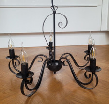 Kronleuchter Hängelampe schwarz / klassisch inkl. Leuchtmittel