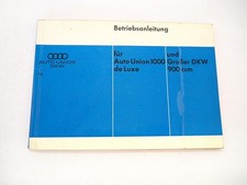 Auto Union 1000 de Luxe Grosser DKW F 93 94 Betriebsanleitung 1963