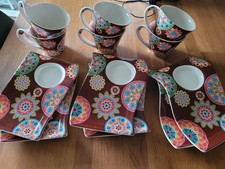  Set  Villeroy & Boch NEW WAVE 6 Tassen/ Becher250ml mit 6 Untertassen 22x15cm