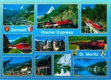 2555-Ansichtskarte Glacier Express Zermatt-St. Moritz Rhätische Bahn Schmalspur