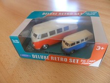 Welly 1963 Volkswagen T1 Bus Orange Blau 1:34 1:60 Deluxe Retro Set OVP 