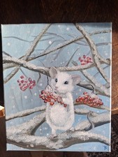 Opossum ÖLBILD im WINTER