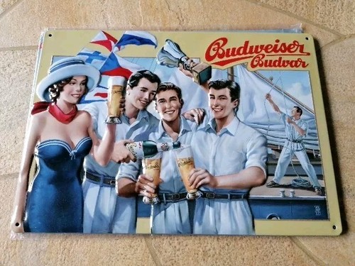 Retro blechschild budweiser - retro,