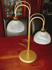 Honsel Leuchten Tischlampe 2. flammig Vintage Tischleuchte 2. Glasschirme