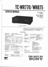Sony Service Manual für TC-WR 770 / WR 875 Copy