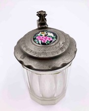 Bierkrug Zinndeckel Edelweiß