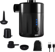 Tragbare Akku-Luftpumpe 2in1 450 L/min 5000 Pa für Luftmatratzen, Schlauchboot