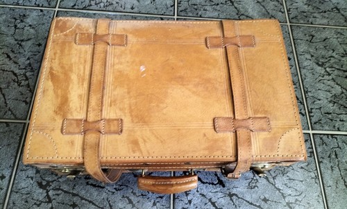 Antiker lederkoffer braun - antiker, lederkoffer,