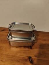 2 x Edelstahl Lunchbox Camping
