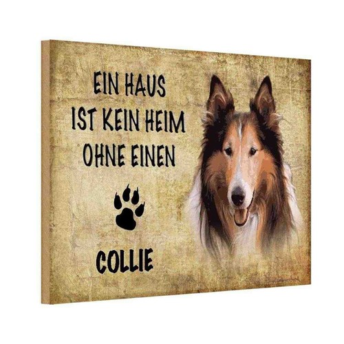 Holzschild 12x18 collie - 12x18, cm