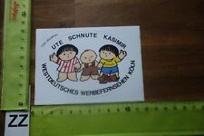 Alter Aufkleber TV Fernsehen Radio Sender WDR WWF Köln Ute Schnute Kasimir (ZZA)