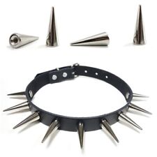 Leder Nietenhalsband Choker Stachelnieten 28mm / Gothic Biker Nieten Halsband