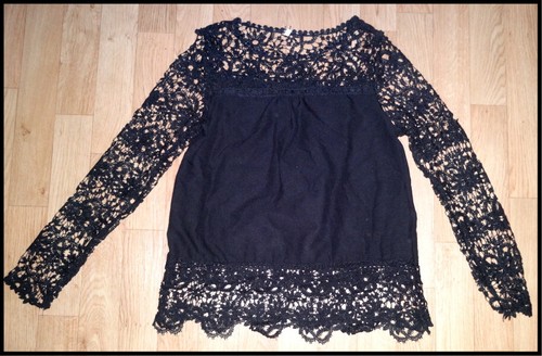 ~Bluse~Shirt~Tunika~Häkelspit