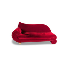 Original Bretz Gaudi Sofa Design Couch Recamiere rot samt