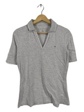 TOMMY HILFIGER Polo-Shirt Damen Shirt Gr. DE 36 hellgrau Casual-Look