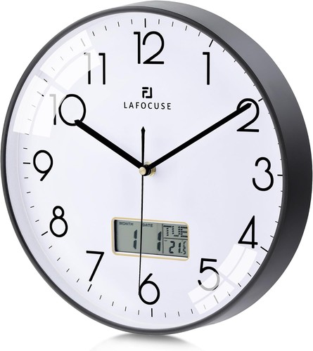 Lautlos wanduhr mit kalender - lautlos,
