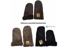 HEITMANN 100% Lammfell Handschuhe Fäustlinge Echt-Leder Damen NEU