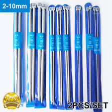 35cm Lange Aluminium Stricknadeln Ø2-10mm, 2-tlg. Stricknadel Set, Stricken NEU