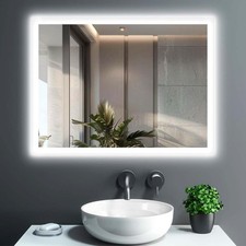 GIMBELEN Bad Spiegel mit Licht, 80 x 60 cm Badezimmerspiegel mit Beleuchtung