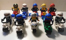 LEGO Duplo Motorrad mit Figur Clown Polizist Feuerwehrmann Polizei - aussuchen