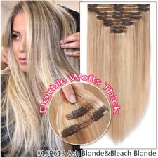 DICK 170G Doppelt Tressen Clip In Extensions 100% Echthaar Remy Haarverlängerung