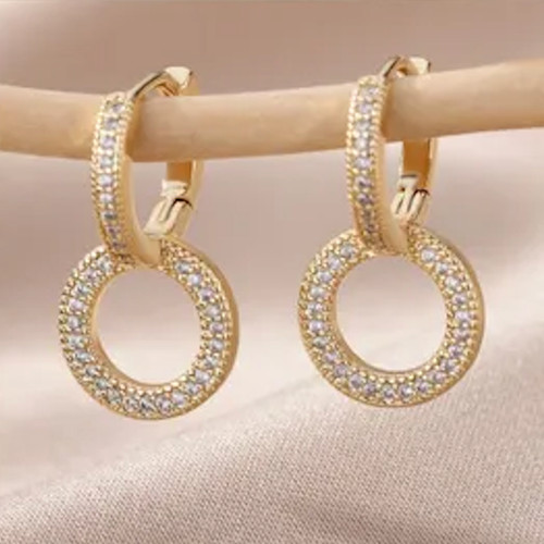 Crystal circle drop ohrringe - circle,
