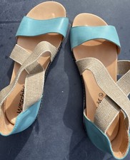 Sandalen von Waschbär, Türkis. Größe 41, Leder