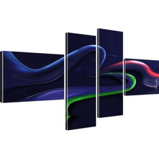Abstrakte Streifen Bilder auf Leinwand Digitalart Vierteilig
