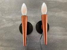 Set 2 Stück Teak Wandlampe