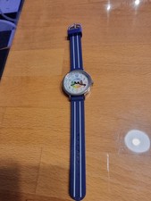 Armbanduhr Kinder Jungen Mädchen Uhr Lernuhr Nylon Armband blau analog Quarz