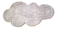 Bettumrandung Teppich 3 tlg. grau plüsch weich Vorleger Wolken