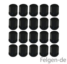 20 Radmuttern geschlossen M12 x 1,5 34mm Kegelbund 60° Schwarz für Honda