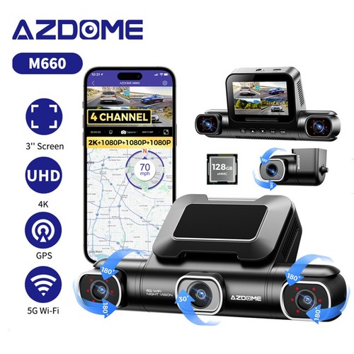 Azdome dashcam 360 - azdome, 3"
