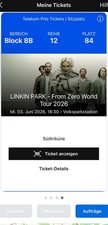 1 Linkin Park Konzert Ticket,  Hamburg, From Zero World Tour, 03.06.26