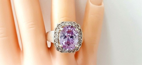 Silber ring lila stein - lila, °