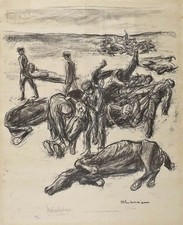 Max Liebermann - Samariter - Lithographie 1914, signiert