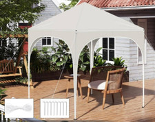 Faltpavillion 2x2 m neu beige mit 4 Seitenwänden 2 mit Fenster 2 mit Reißversc