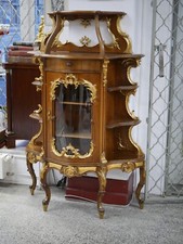 Vertiko Vitrine um 1900 Regal Gründerzeit Nussbaum Antiker Schrank Luxus Elegant
