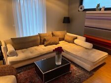 Designereckcouch mit Recamiere und Sessel, Ligne Roset Nomade, braun-beige-creme