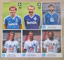 6 x SV Darmstadt 98 +++ orig. signiert +++ 80er +++ Sportslife