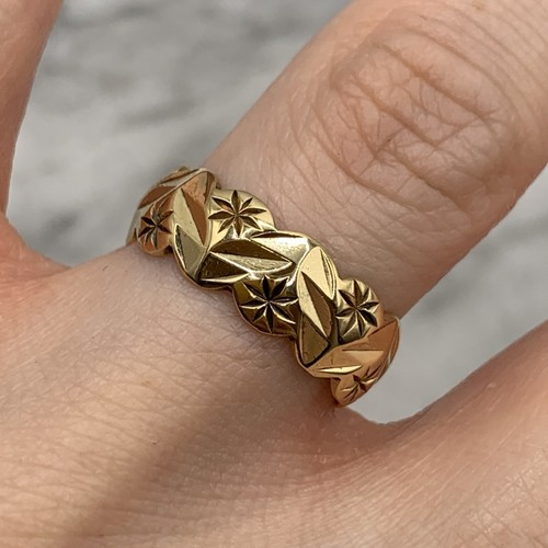 Bandring gold floral - ,