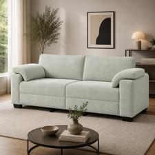 Samt Sofa 3 Sitzer Grau Couch