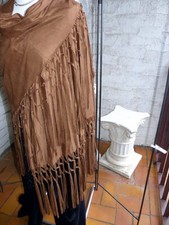 4324 Mango Poncho ONE SIZE, Braun, wie Wildleder