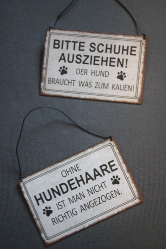 Metallschild foliert hund - metallschild,